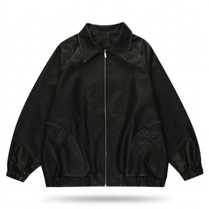 Lederjacken Outlet24 - Aobir | Glatte Weite Lederjacke Unisex