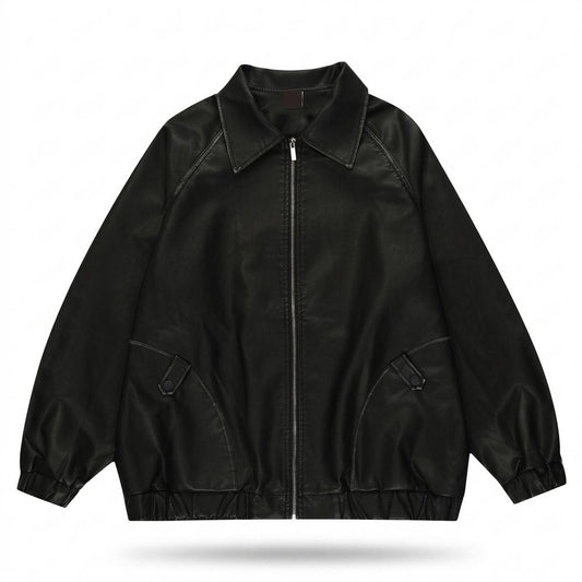 Lederjacken Outlet24 - Aobir | Glatte Weite Lederjacke Unisex