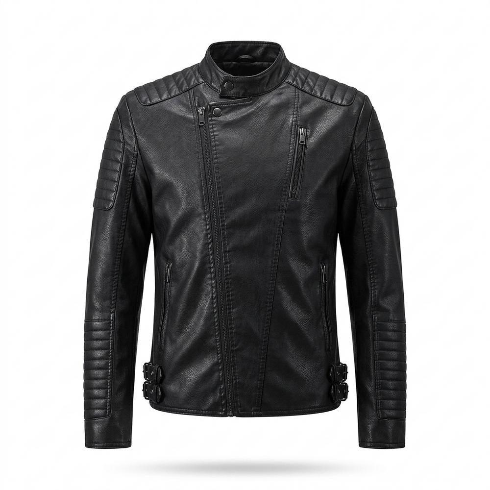 Lederjacken Outlet24 - Alver | Gesteppt Asymmetrisch Lederjacke Herren