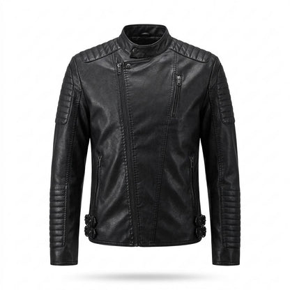 Lederjacken Outlet24 - Alver | Gesteppt Asymmetrisch Lederjacke Herren