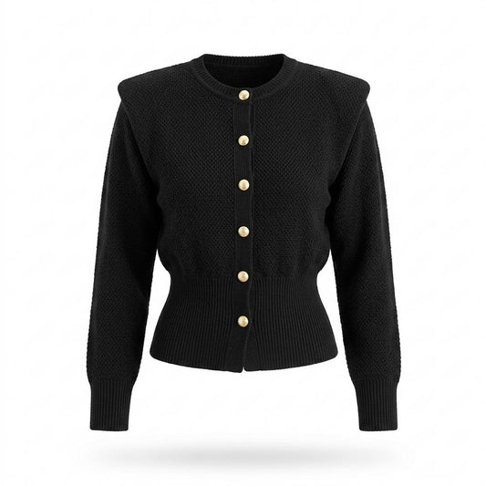 Lederjacken Outlet24 - Nikom | Strukturiert Tailliert Cardigan Damen
