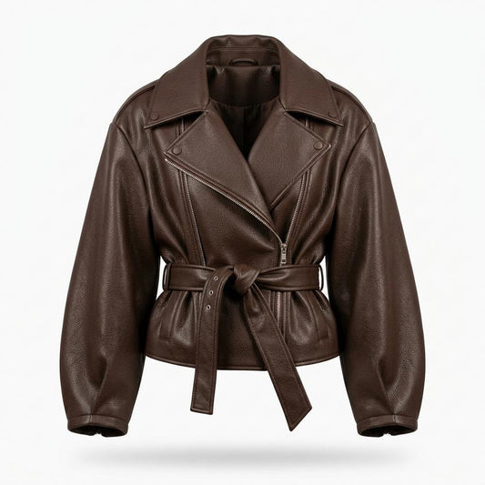 Lederjacken Outlet24 - Nozan | Asymmetrische Gegürtete Jacke Damen