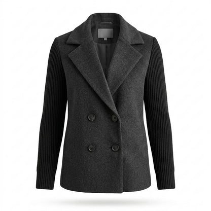 Lederjacken Outlet24 - Yemir | Doppelreihige Kombinierte Jacke Damen