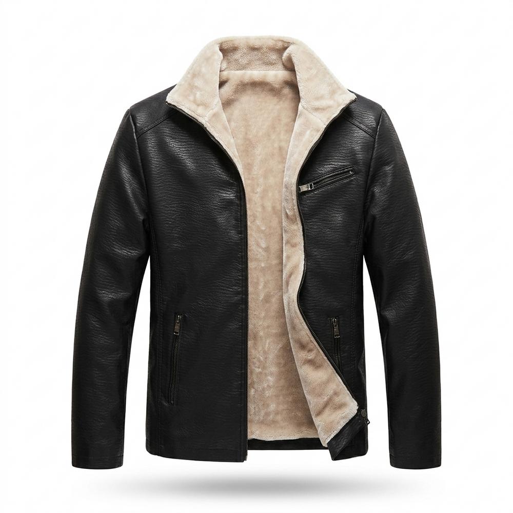 Lederjacken Outlet24 - Eugor | Gefütterte Wärmende Lederjacke Herren