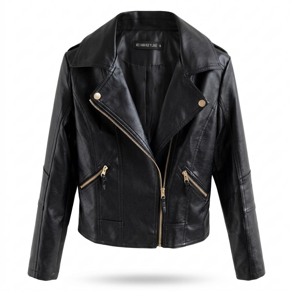 Lederjacken Outlet24 - Ronik | Asymmetrisch Tailliert Lederjacke Damen