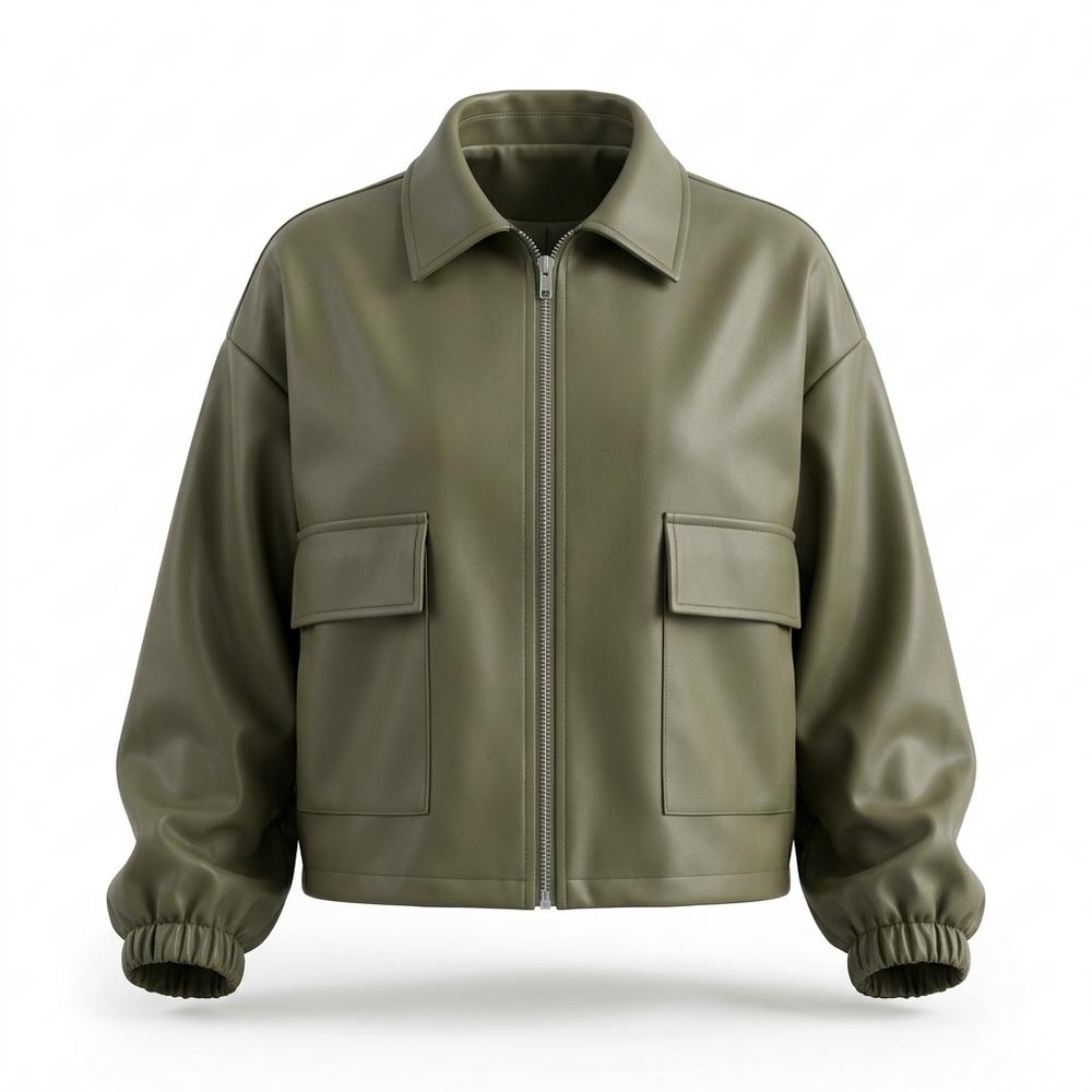Lederjacken Outlet24 - Nihil | Kurze Kastige Lederjacke Damen