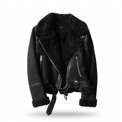 Lederjacken Outlet24 - Koted | Gefüttert Asymmetrisch Wildleder-Jacke Damen
