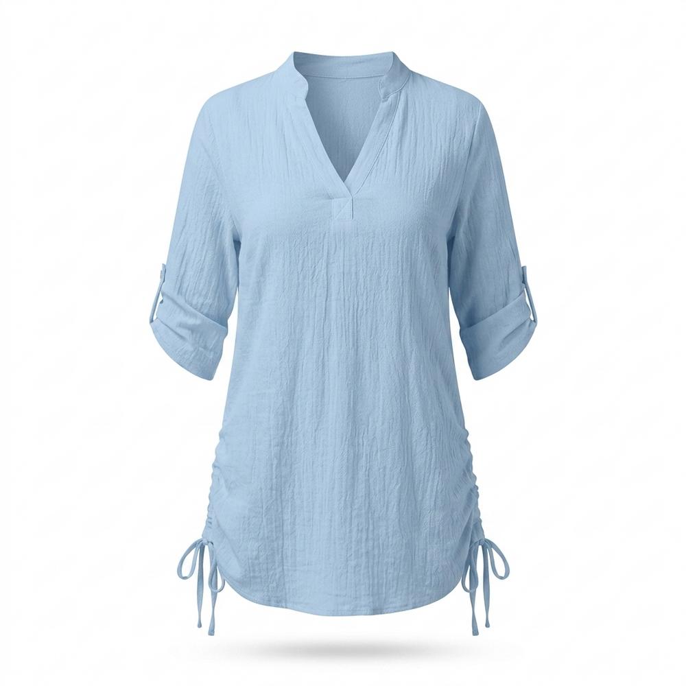 Lederjacken Outlet24 - Vepam | Geraffte Aufrollbare Tunika Damen