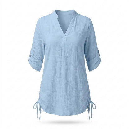 Lederjacken Outlet24 - Vepam | Geraffte Aufrollbare Tunika Damen