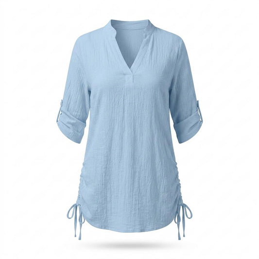 Lederjacken Outlet24 - Vepam | Geraffte Aufrollbare Tunika Damen