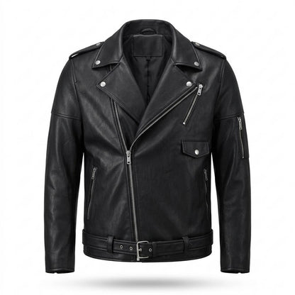 Lederjacken Outlet24 - Sopol | Asymmetrische Gefütterte Lederjacke Herren