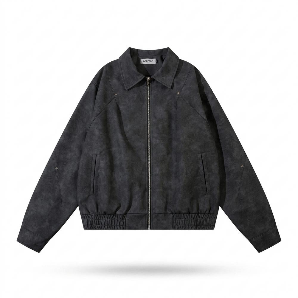 Lederjacken Outlet24 - Dalan | Velourartig Hochschließend Wildleder-Jacke Unisex