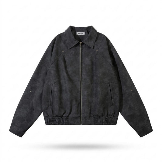 Lederjacken Outlet24 - Dalan | Velourartig Hochschließend Wildleder-Jacke Unisex