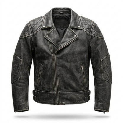 Lederjacken Outlet24 - Yiwed | Geprägt Gesteppt Lederjacke Herren