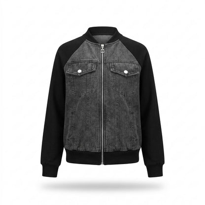 Lederjacken Outlet24 - Dobik | Kombinierte Zweifarbige Jacke Damen