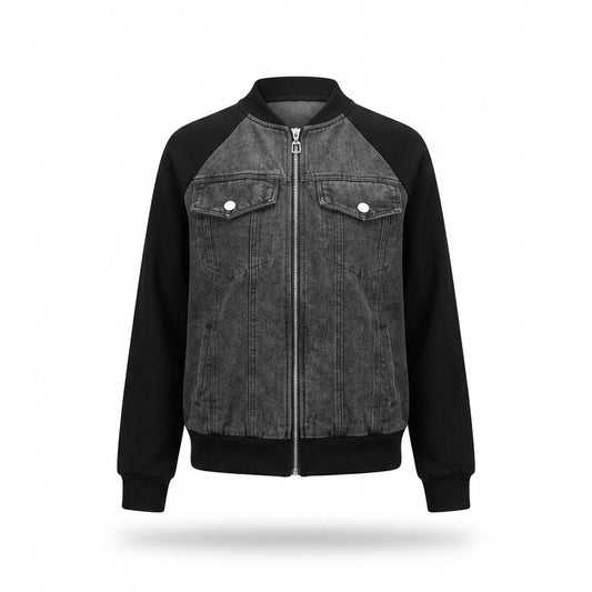 Lederjacken Outlet24 - Dobik | Kombinierte Zweifarbige Jacke Damen