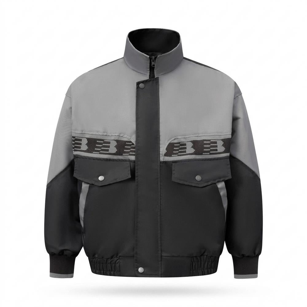 Lederjacken Outlet24 - Yegik | Zweifarbige Hochgeschlossene Jacke Unisex