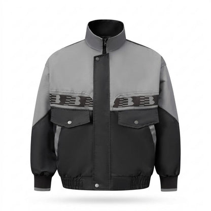 Lederjacken Outlet24 - Yegik | Zweifarbige Hochgeschlossene Jacke Unisex