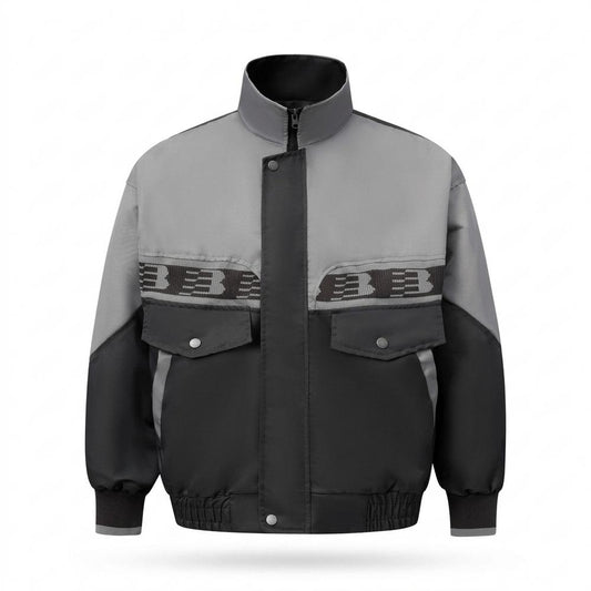 Lederjacken Outlet24 - Yegik | Zweifarbige Hochgeschlossene Jacke Unisex