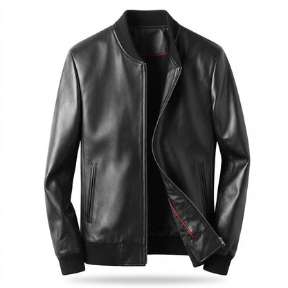 Lederjacken Outlet24 - Mazar | Gefüttert Stehkragen Lederjacke Herren