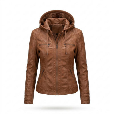 Lederjacken Outlet24 - Novel | Reißverschluss Kapuzen Jacke Damen