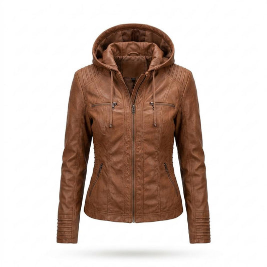 Lederjacken Outlet24 - Novel | Reißverschluss Kapuzen Jacke Damen
