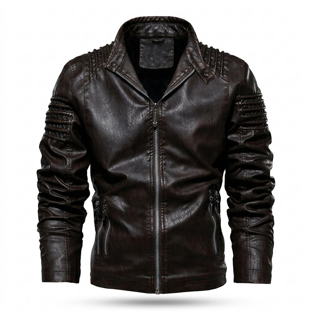 Lederjacken Outlet24 - Zamel | Gesteppt Gefüttert Lederjacke Herren