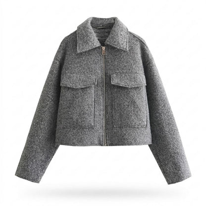 Lederjacken Outlet24 - Nizis | Strukturiert Kurzgeschnitten Jacke Damen