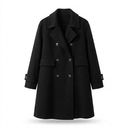 Lederjacken Outlet24 - Sefot | Zweireihiger Wollartiger Mantel Damen