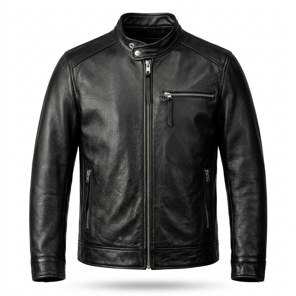 Lederjacken Outlet24 - Vibar | Gekörnte Gefütterte Lederjacke Herren
