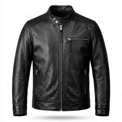 Lederjacken Outlet24 - Vibar | Gekörnte Gefütterte Lederjacke Herren