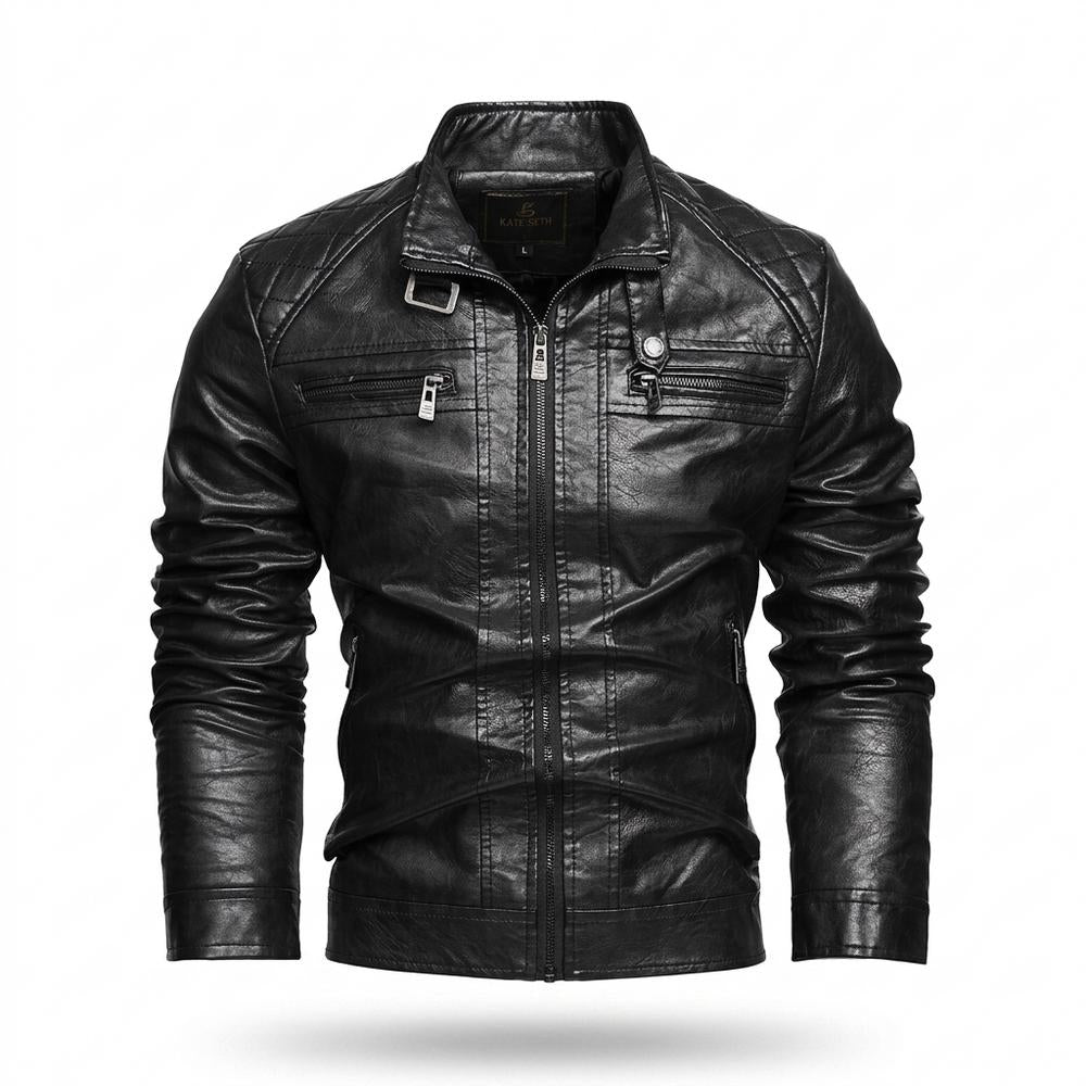 Lederjacken Outlet24 - Yenil | Gesteppt Tailliert Lederjacke Herren