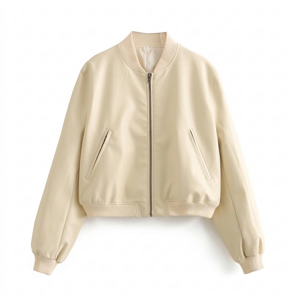 Lederjacken Outlet24 - Depur | Gefüttert Kurzgeschnitten Lederjacke Damen