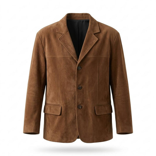 Lederjacken Outlet24 - Vopod | Oversized Geknöpft Wildleder-Jacke Damen
