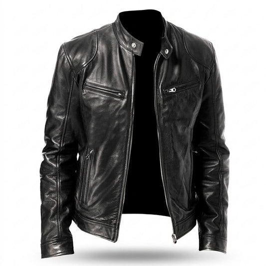Lederjacken Outlet24 - Yerov | Gesteppt Tailliert Lederjacke Herren