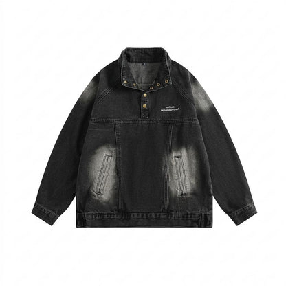 Lederjacken Outlet24 - Lanon | Gewaschene Hochgeschlossene Jacke Unisex