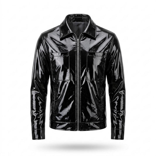 Lederjacken Outlet24 - Yaper | Glänzende Beschichtete Lederjacke Herren