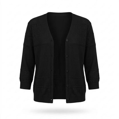 Lederjacken Outlet24 - Eitil | Geknöpft Strukturiert Cardigan Damen