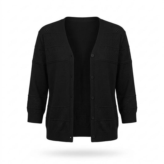 Lederjacken Outlet24 - Eitil | Geknöpft Strukturiert Cardigan Damen
