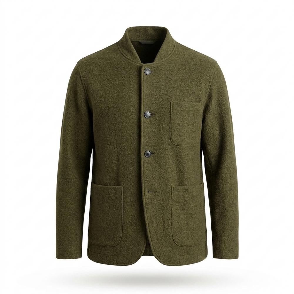 Lederjacken Outlet24 - Vogum | Strukturiert Geknöpft Strickjacke Herren