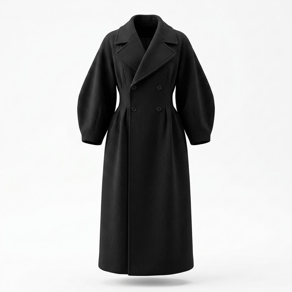 Lederjacken Outlet24 - Yelid | Tailliert Voluminös Mantel Damen