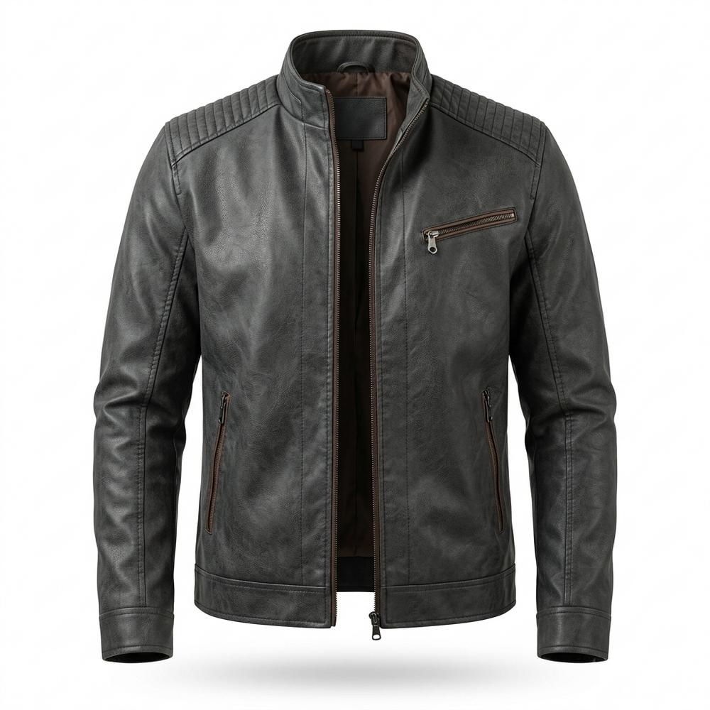 Lederjacken Outlet24 - Yuvod | Gesteppt Figurbetont Lederjacke Herren