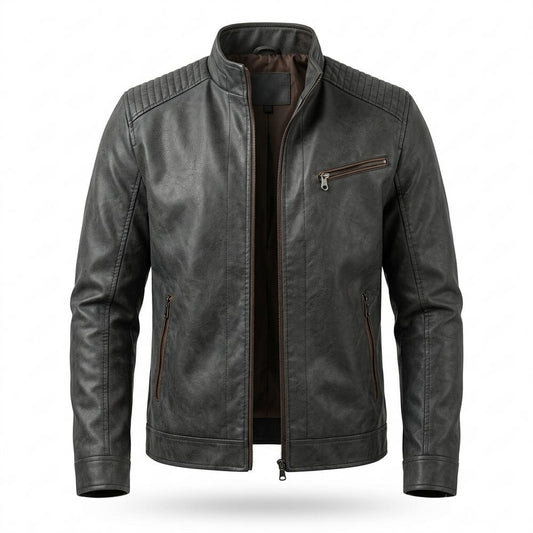 Lederjacken Outlet24 - Yuvod | Gesteppt Figurbetont Lederjacke Herren