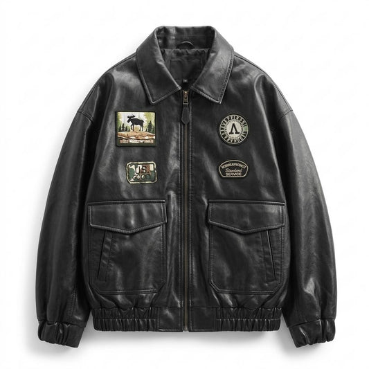 Lederjacken Outlet24 - Cumad | Gepatcht Gefüttert Lederjacke Herren