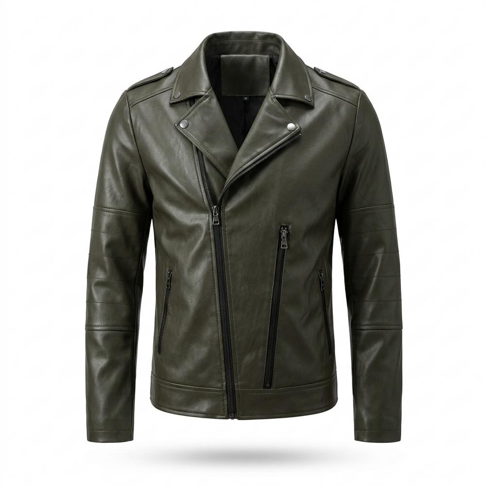 Lederjacken Outlet24 - Vomel | Asymmetrisch Tailliert Lederjacke Herren