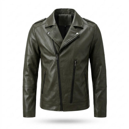 Lederjacken Outlet24 - Vomel | Asymmetrisch Tailliert Lederjacke Herren