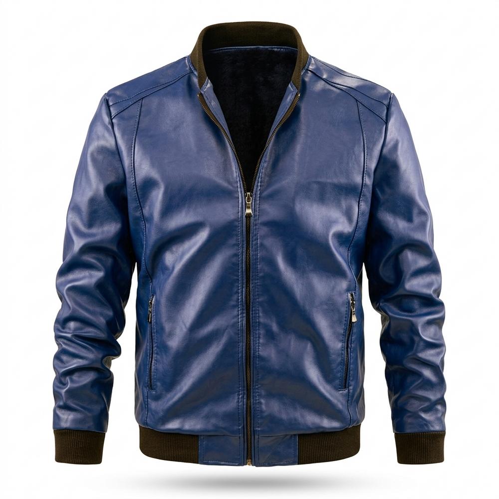 Lederjacken Outlet24 - Sulan | Gefütterte Reißverschluss Lederjacke Herren