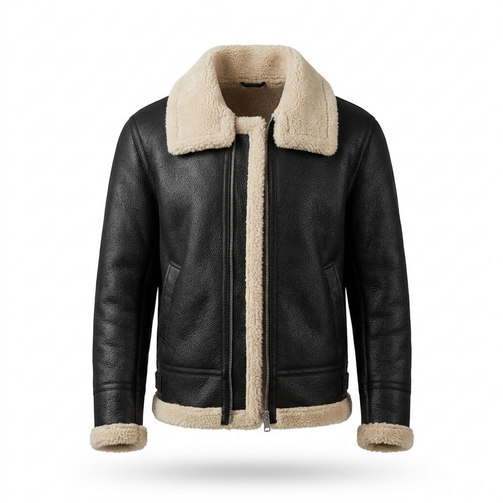 Lederjacken Outlet24 - Yovet | Genarbte Gefütterte Lederjacke Herren