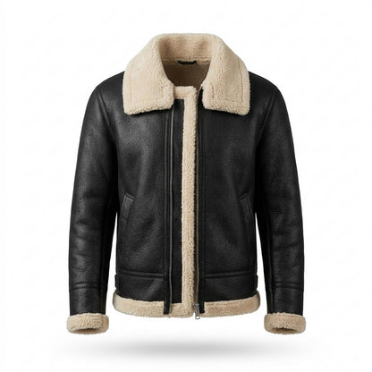 Lederjacken Outlet24 - Yovet | Genarbte Gefütterte Lederjacke Herren