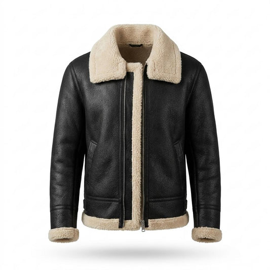 Lederjacken Outlet24 - Yovet | Genarbte Gefütterte Lederjacke Herren